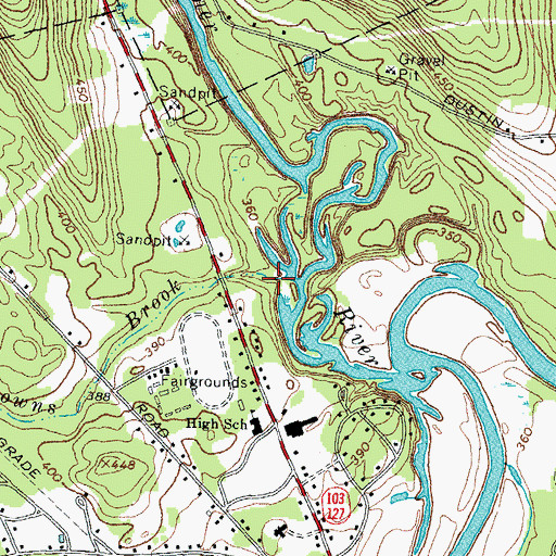Topographic Map of Browns Brook, NH
