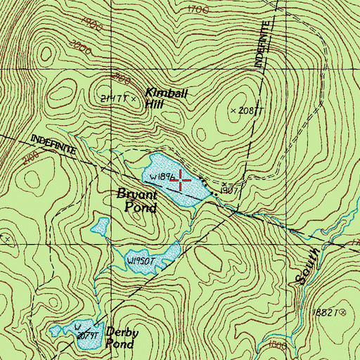 Topographic Map of Bryant Pond, NH