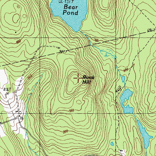 Topographic Map of Buck Hill, NH