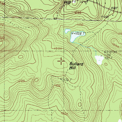 Topographic Map of Bullard Hill, NH