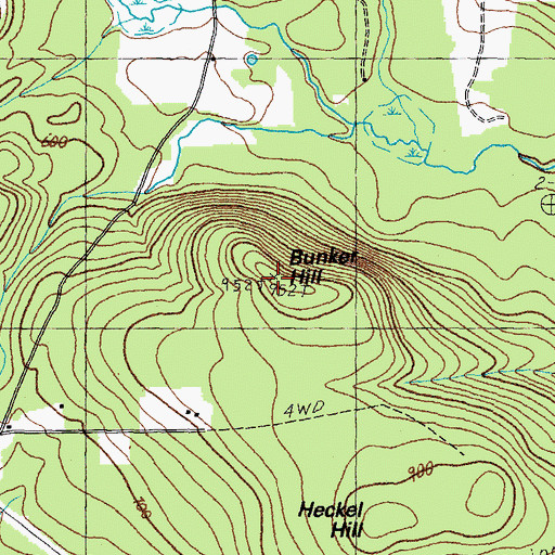 Topographic Map of Bunker Hill, NH