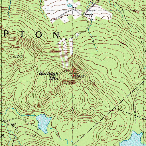 Topographic Map of Burleigh Mountain, NH