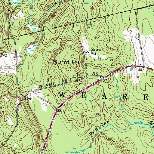 Topographic Map of Burnt Hill, NH
