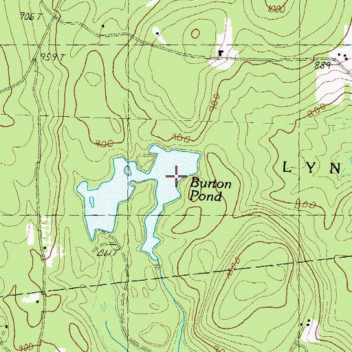 Topographic Map of Burton Pond, NH