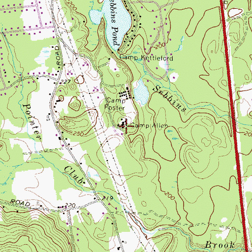 Topographic Map of Camp Allen, NH