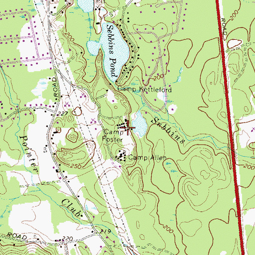 Topographic Map of Camp Foster, NH