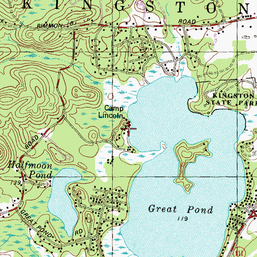 Topographic Map of Camp Lincoln, NH