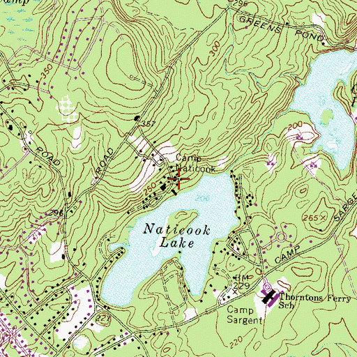 Topographic Map of Camp Naticook, NH
