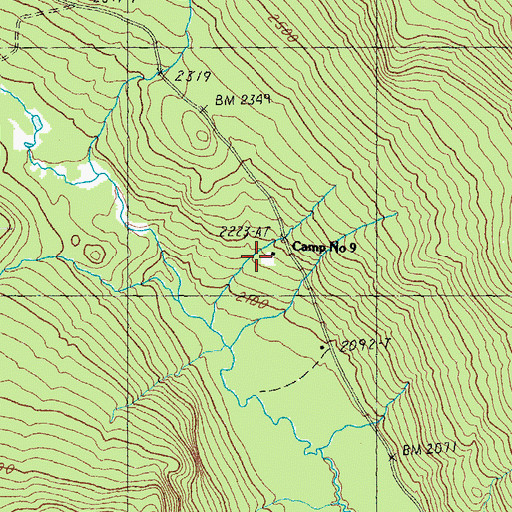 Topographic Map of Camp Number 9, NH