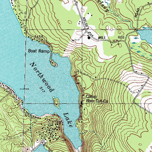 Topographic Map of Camp Wah-Tut-Ca, NH