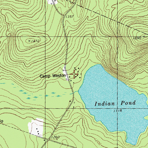 Topographic Map of Camp Weston, NH