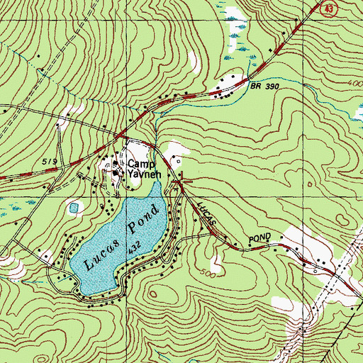 Topographic Map of Camp Yavneh, NH