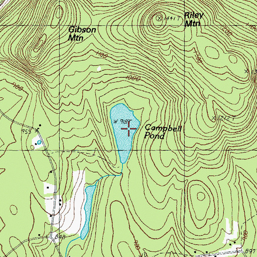 Topographic Map of Campbell Pond, NH