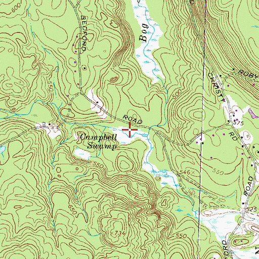 Topographic Map of Campbell Swamp, NH
