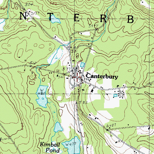 Topographic Map of Canterbury, NH