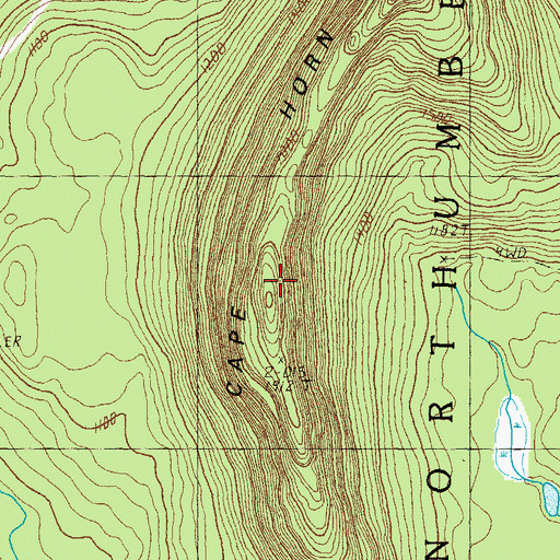 Topographic Map of Cape Horn, NH