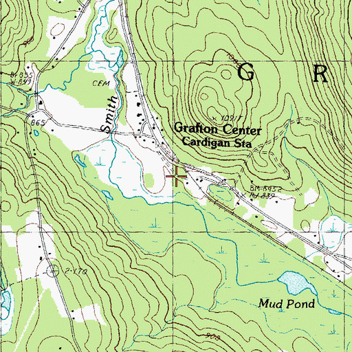 Topographic Map of Cardigan Station, NH