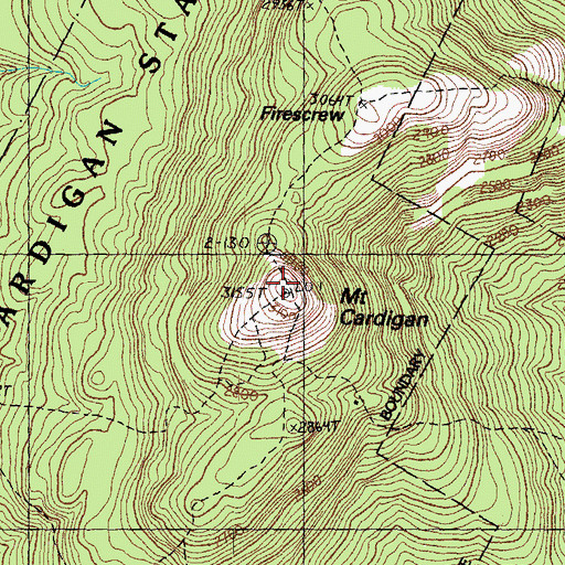 Topographic Map of Mount Cardigan, NH