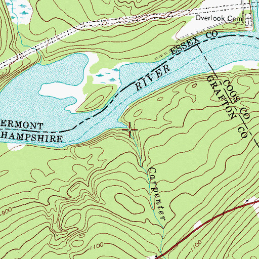 Topographic Map of Carpenter Brook, NH