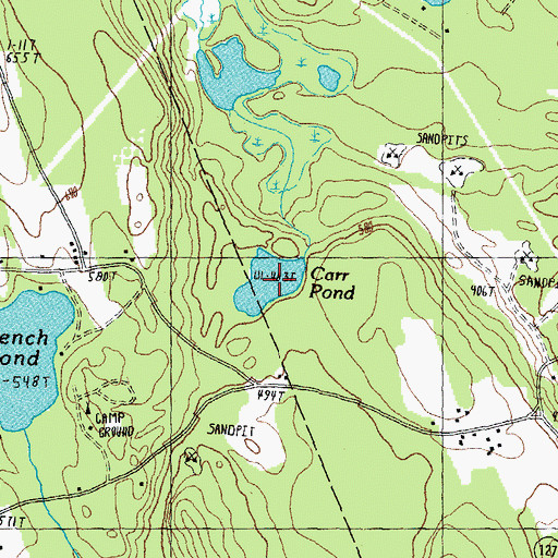 Topographic Map of Carr Pond, NH