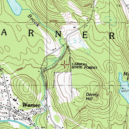 Topographic Map of Carroll State Forest, NH
