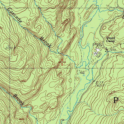 Topographic Map of Cascade Brook, NH