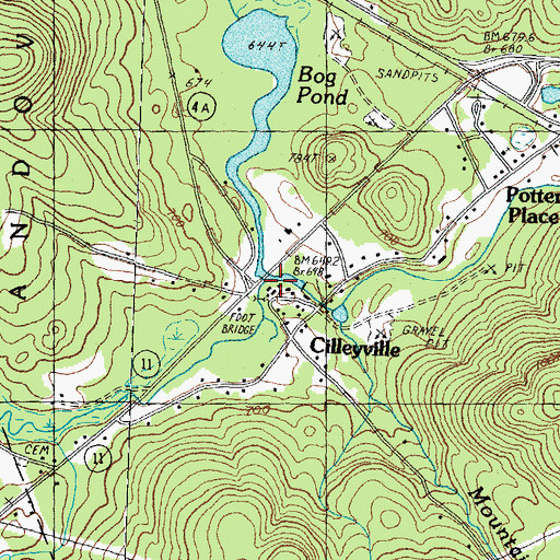 Topographic Map of Cascade Brook, NH