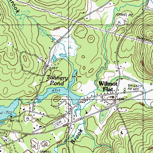 Topographic Map of Cassey Brook, NH