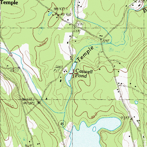 Topographic Map of Caswell Pond, NH