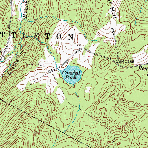 Topographic Map of Caswell Pond, NH