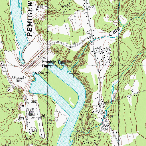 Topographic Map of Cate Brook, NH