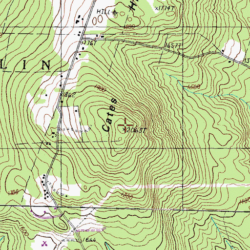 Topographic Map of Cates Hill, NH
