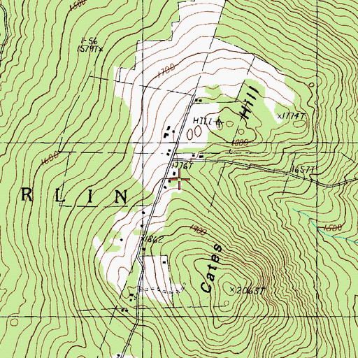 Topographic Map of Cates Hill School, NH