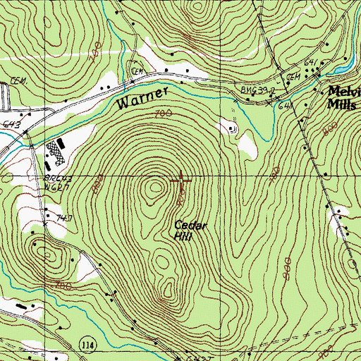 Topographic Map of Cedar Hill, NH