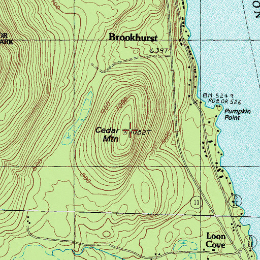 Topographic Map of Cedar Mountain, NH