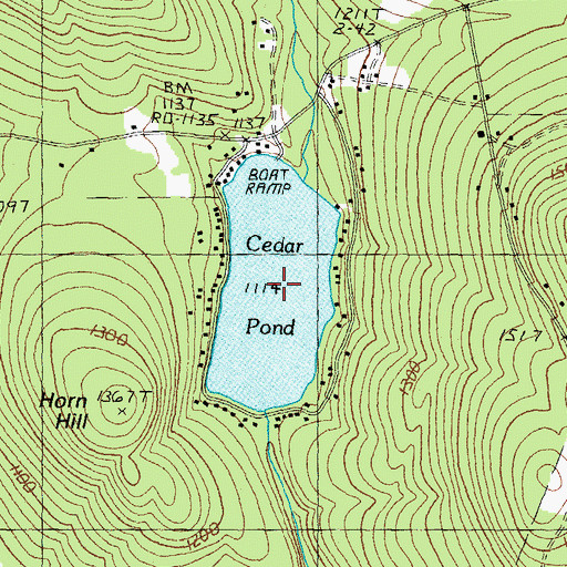 Topographic Map of Cedar Pond, NH
