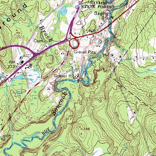 Topographic Map of Cemetery Brook, NH