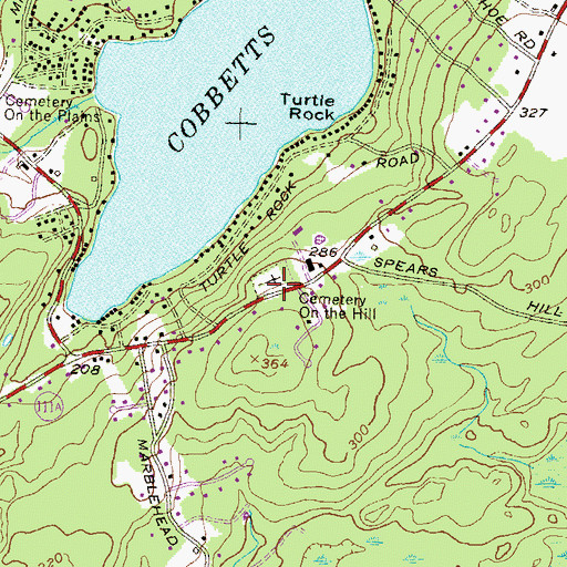 Topographic Map of Cemetery on the Hill, NH
