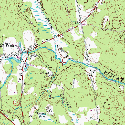 Topographic Map of Center Brook, NH
