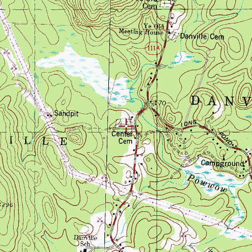 Topographic Map of Center Cemetery, NH