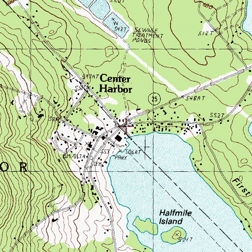 Topographic Map of Center Harbor, NH
