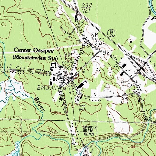 Topographic Map of Center Ossipee, NH