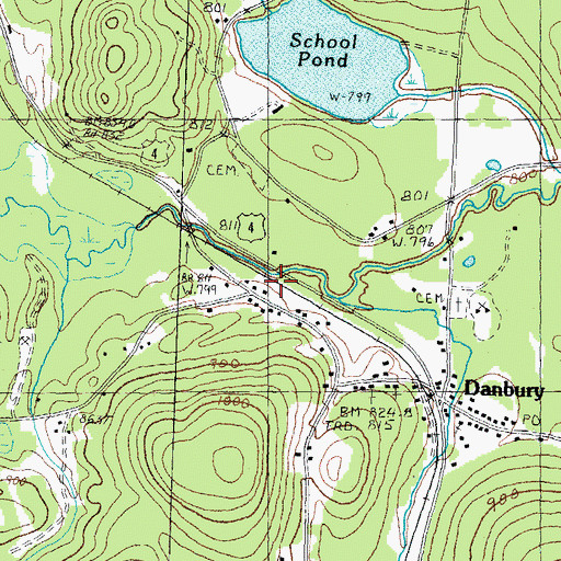 Topographic Map of Center School, NH