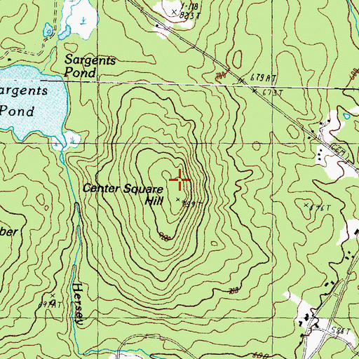 Topographic Map of Center Square Hill, NH