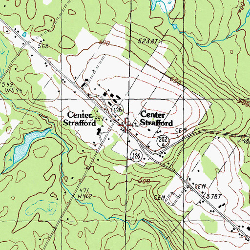 Topographic Map of Center Strafford, NH