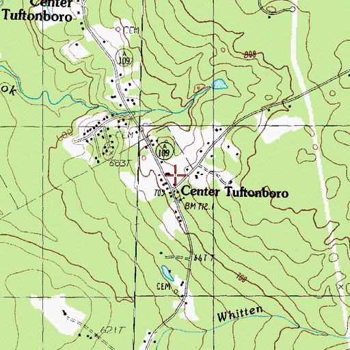 Topographic Map of Center Tuftonboro, NH