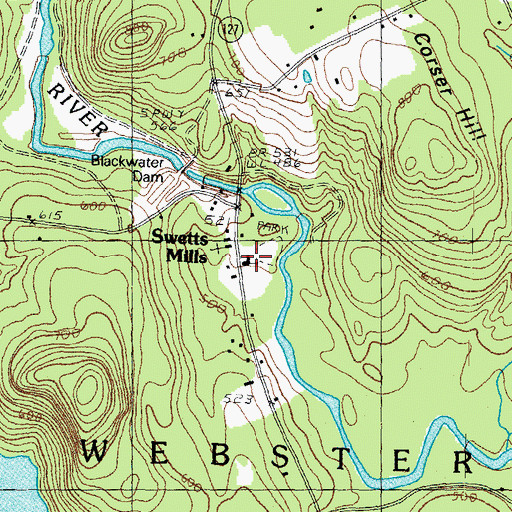 Topographic Map of Webster Elementary School, NH