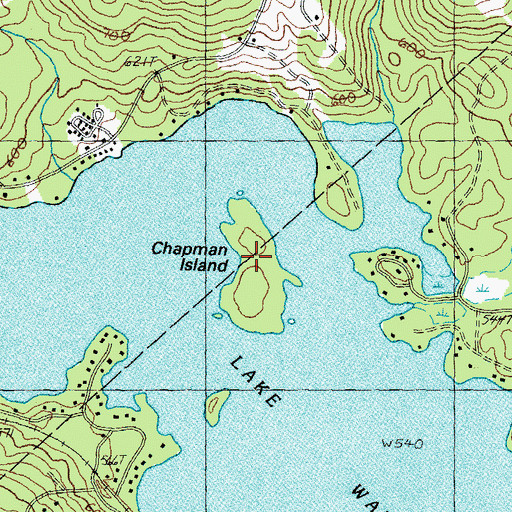 Topographic Map of Chapman Island, NH