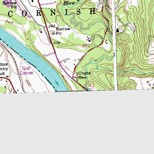 Topographic Map of Chase Cemetery, NH
