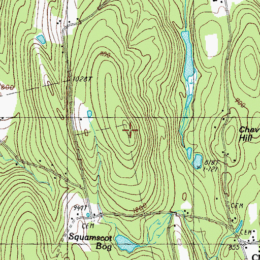 Topographic Map of Chevy Hill, NH